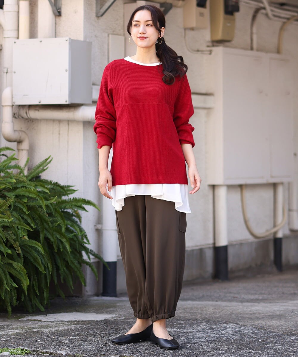 OLLAV28129 eur3(エウルキューブ) 【大きいサイズ】ストレッチカーゴパンツ カーキ(36)