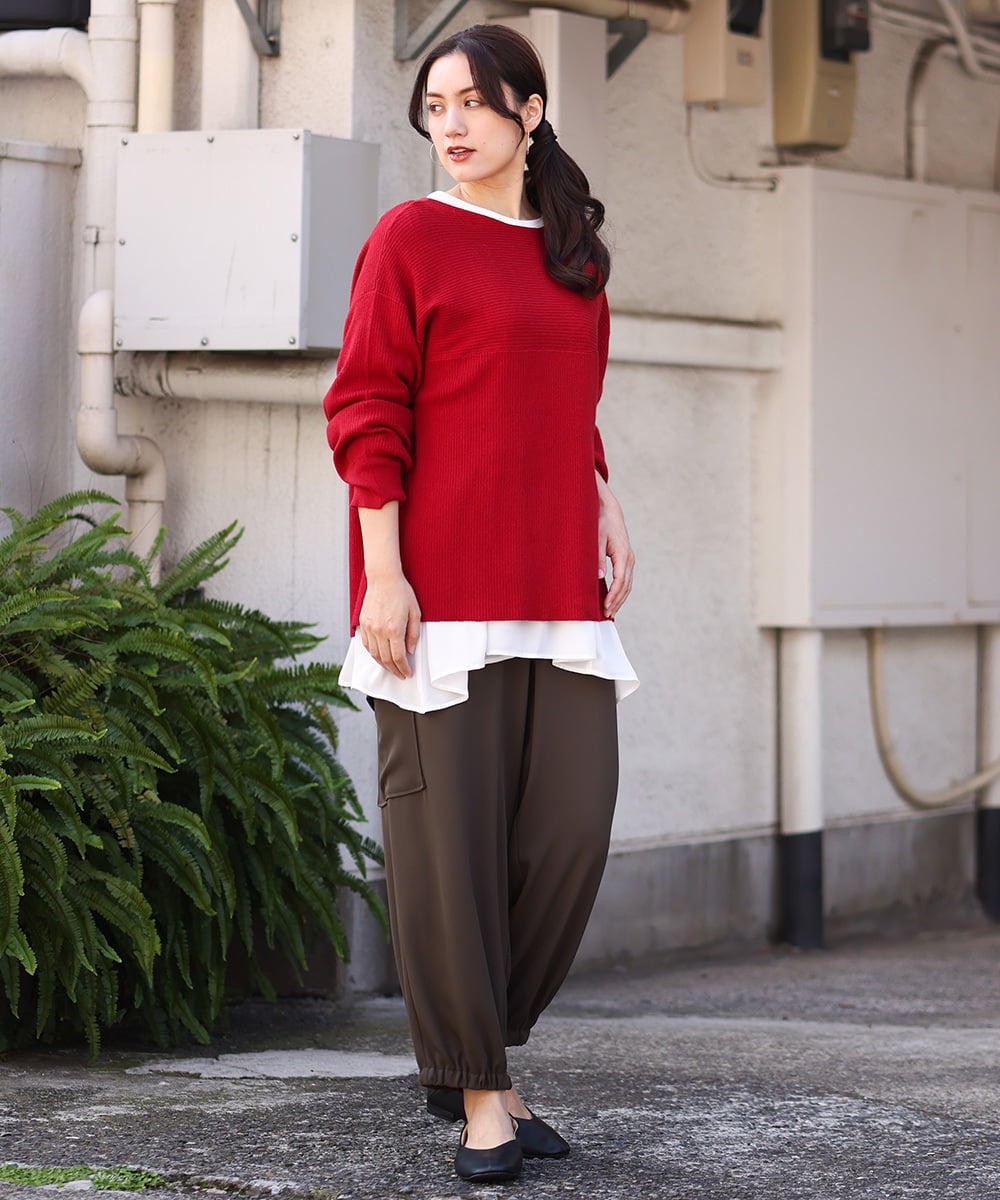 OLLAV28129 eur3(エウルキューブ) 【大きいサイズ】ストレッチカーゴパンツ カーキ(36)