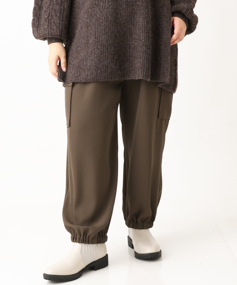 OLLAV28129 eur3(エウルキューブ) 【大きいサイズ】ストレッチカーゴパンツ カーキ(36)
