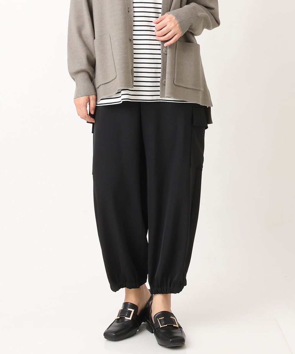 OLLAV28129 eur3(エウルキューブ) 【大きいサイズ】ストレッチカーゴパンツ ブラック(94)