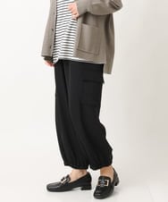 OLLAV28129 eur3(エウルキューブ) 【大きいサイズ】ストレッチカーゴパンツ ブラック(94)