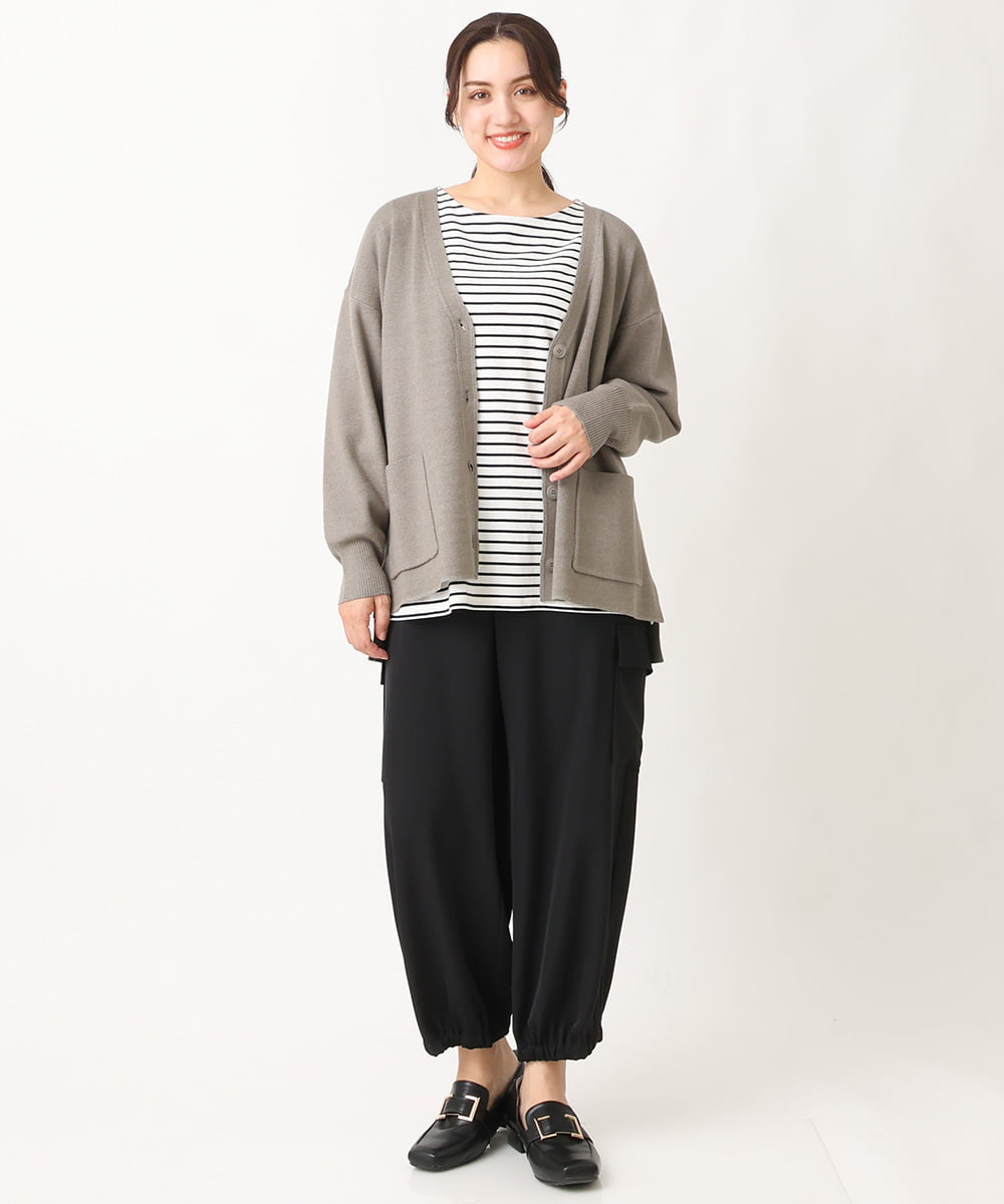 OLLAV28129 eur3(エウルキューブ) 【大きいサイズ】ストレッチカーゴパンツ ブラック(94)