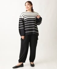 OLLAV28129 eur3(エウルキューブ) 【大きいサイズ】ストレッチカーゴパンツ ブラック(94)