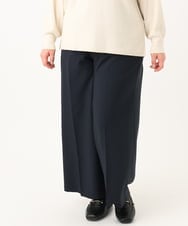 OLLBA12139 eur3(エウルキューブ) 【大きいサイズ/11号サイズあり】Wクロスセンタープレスワイドパンツ ネイビー(57)