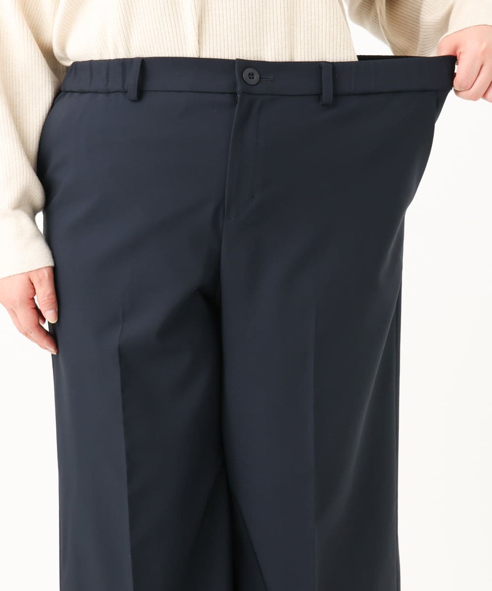 OLLBA12139 eur3(エウルキューブ) 【大きいサイズ/11号サイズあり】Wクロスセンタープレスワイドパンツ ネイビー(57)