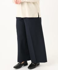 OLLBA12139 eur3(エウルキューブ) 【大きいサイズ/11号サイズあり】Wクロスセンタープレスワイドパンツ ネイビー(57)