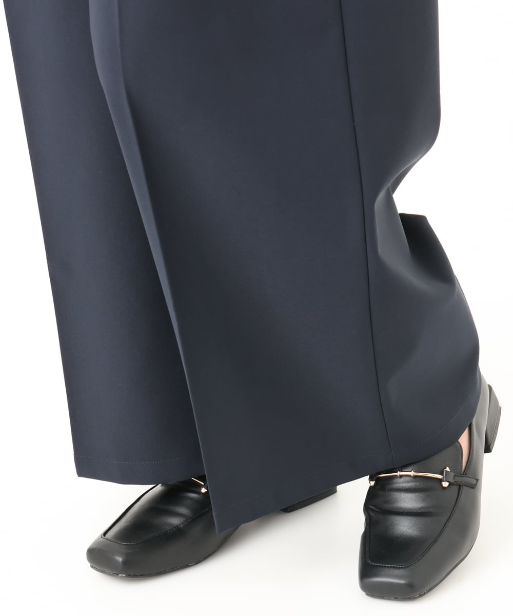 OLLBA12139 eur3(エウルキューブ) 【大きいサイズ/11号サイズあり】Wクロスセンタープレスワイドパンツ ネイビー(57)