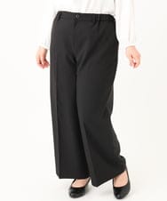 OLLBA12139 eur3(エウルキューブ) 【大きいサイズ/11号サイズあり】Wクロスセンタープレスワイドパンツ ブラック(94)