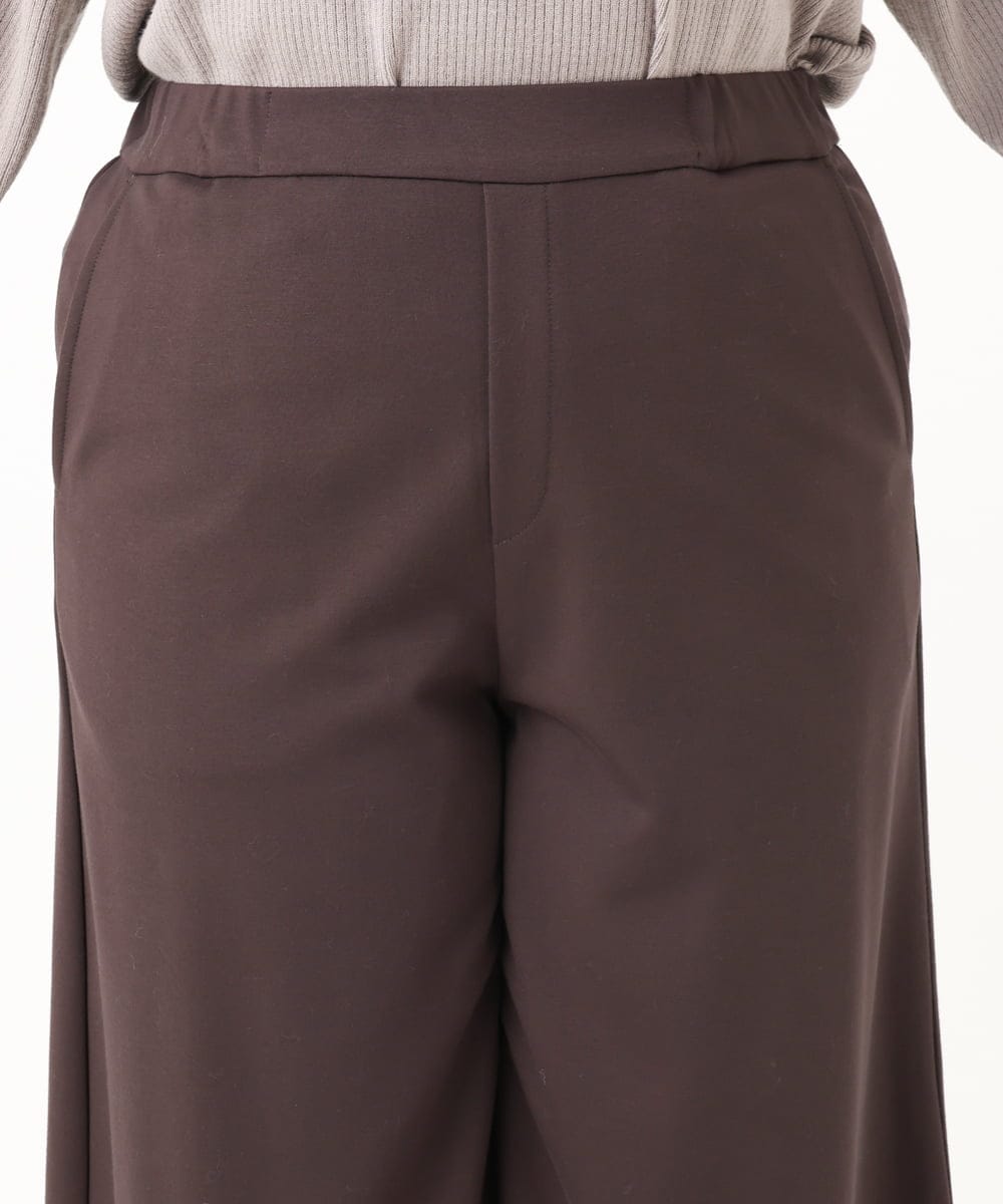 OLLBA27099 eur3(エウルキューブ) 【大きいサイズ】ジャージーキュロットパンツ ダークブラウン(87)