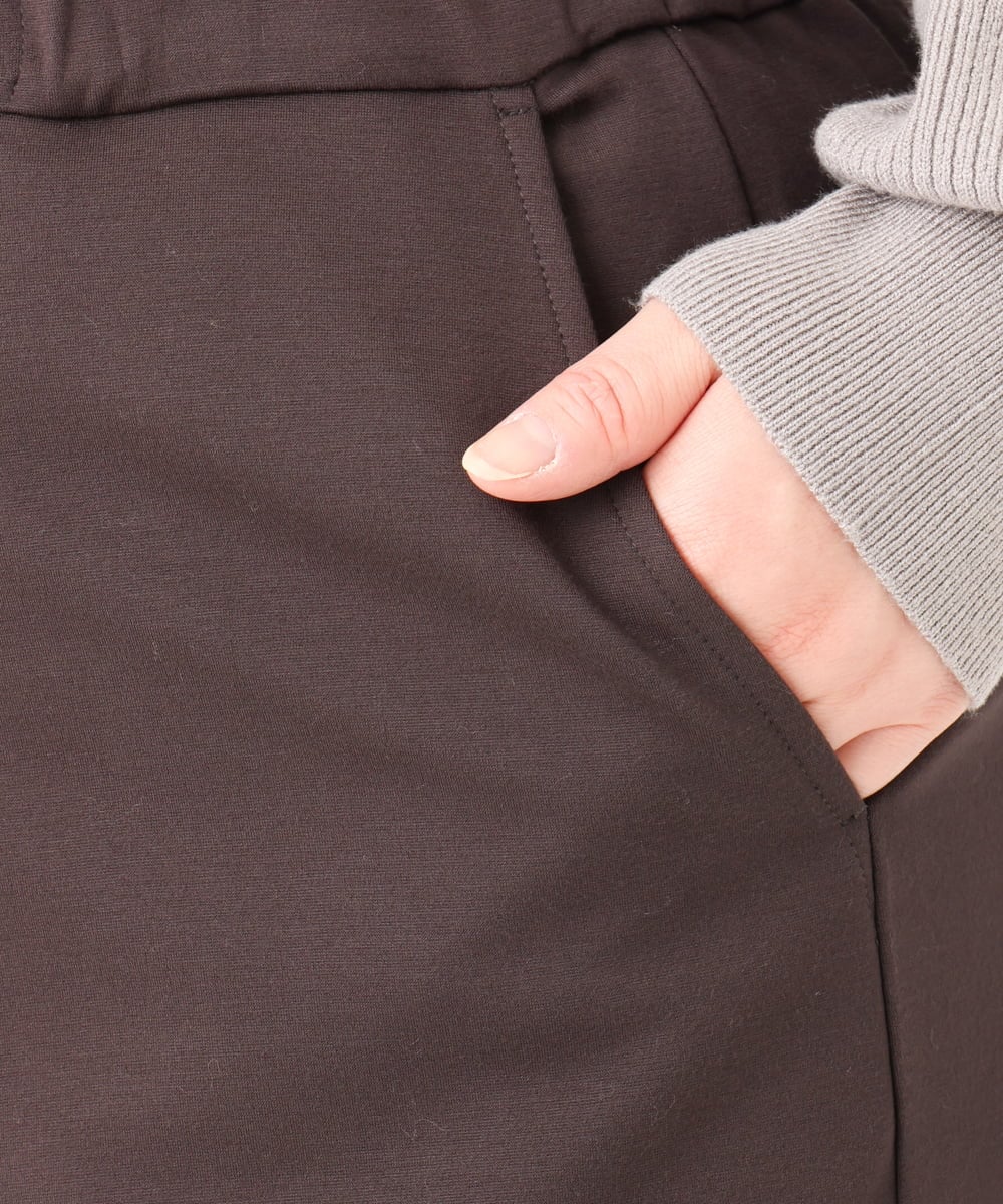 OLLBA27099 eur3(エウルキューブ) 【大きいサイズ】ジャージーキュロットパンツ ダークブラウン(87)