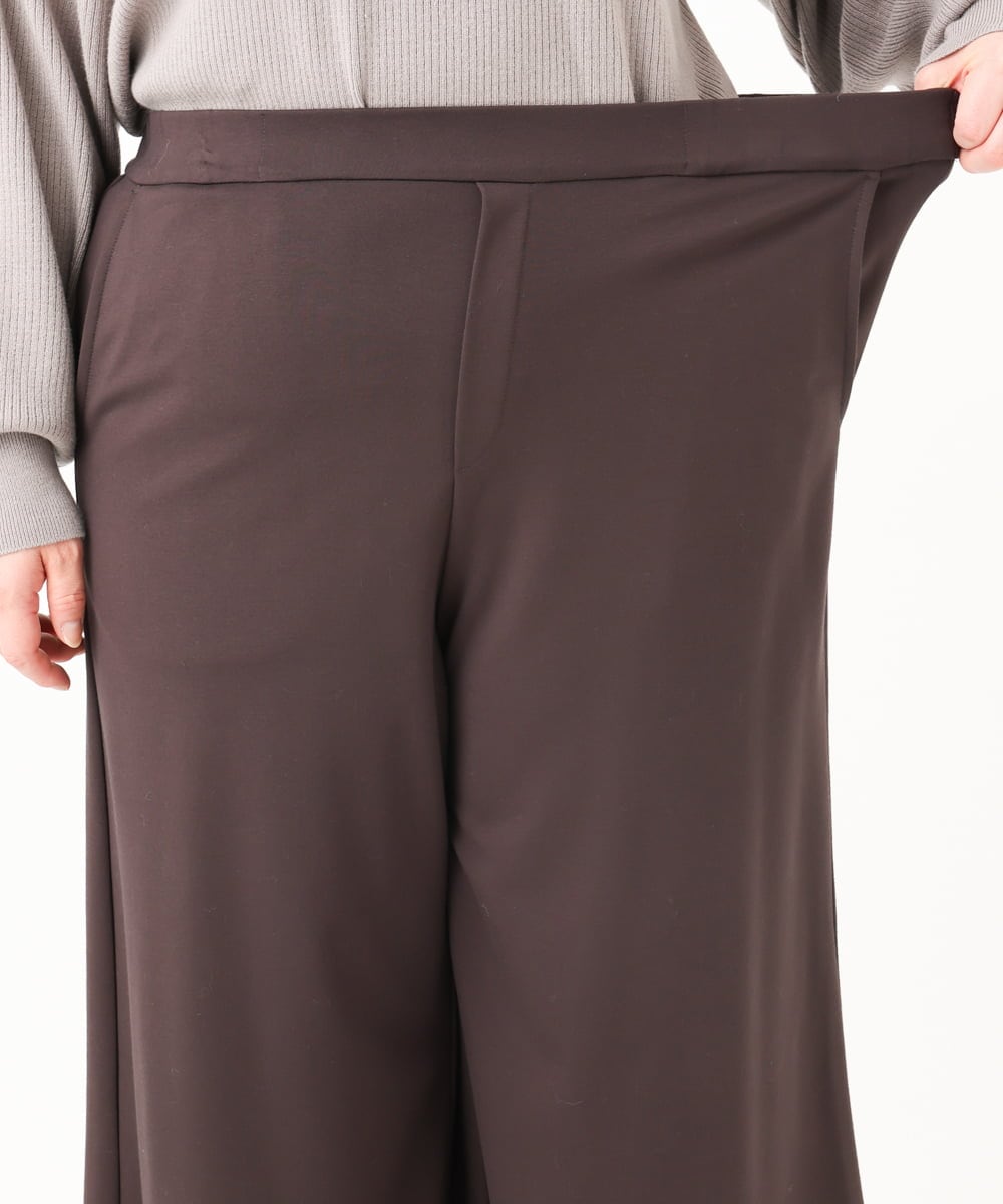 OLLBA27099 eur3(エウルキューブ) 【大きいサイズ】ジャージーキュロットパンツ ダークブラウン(87)