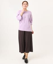 OLLBA27099 eur3(エウルキューブ) 【大きいサイズ】ジャージーキュロットパンツ ダークブラウン(87)
