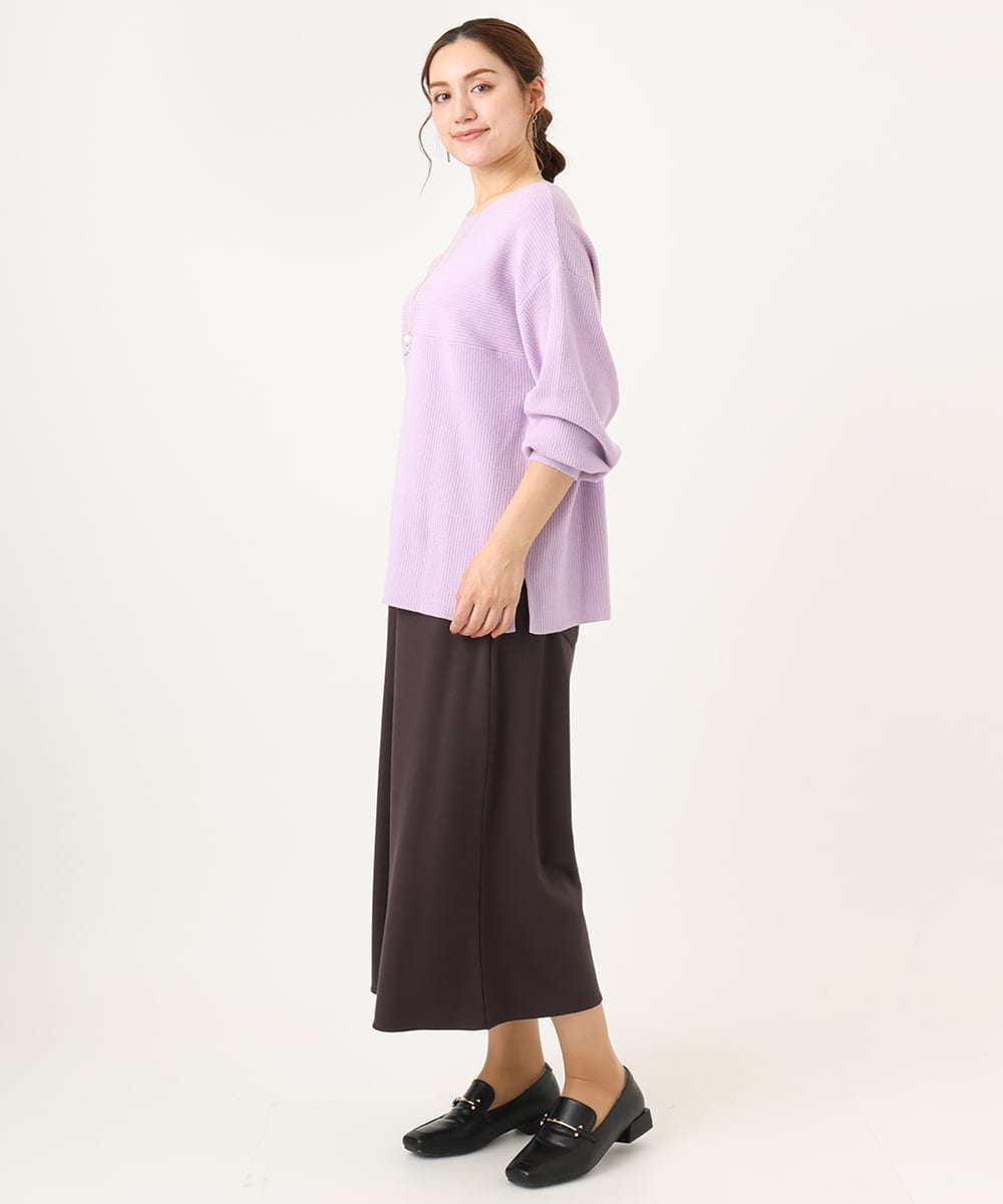 OLLBA27099 eur3(エウルキューブ) 【大きいサイズ】ジャージーキュロットパンツ ダークブラウン(87)