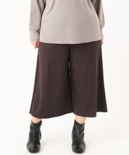 OLLBA27099 eur3(エウルキューブ) 【大きいサイズ】ジャージーキュロットパンツ ダークブラウン(87)