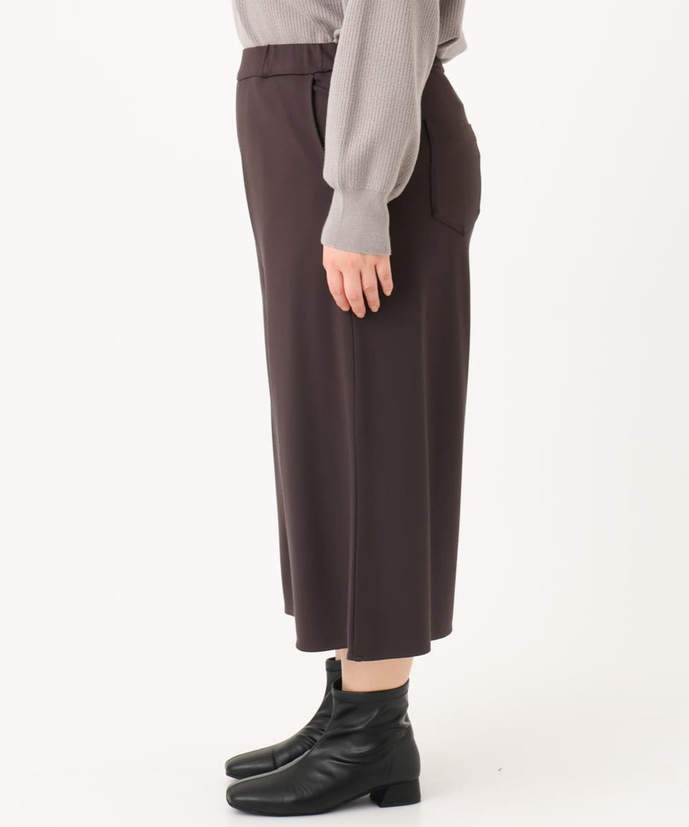 OLLBA27099 eur3(エウルキューブ) 【大きいサイズ】ジャージーキュロットパンツ ダークブラウン(87)