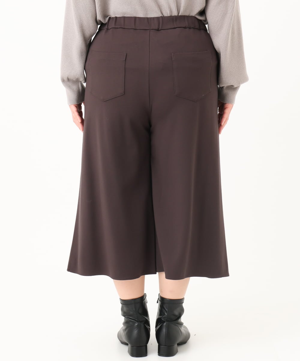 OLLBA27099 eur3(エウルキューブ) 【大きいサイズ】ジャージーキュロットパンツ ダークブラウン(87)