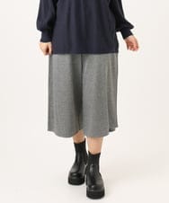 OLLBA27099 eur3(エウルキューブ) 【大きいサイズ】ジャージーキュロットパンツ ダークグレー(93)