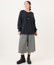 OLLBA27099 eur3(エウルキューブ) 【大きいサイズ】ジャージーキュロットパンツ ダークグレー(93)