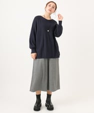 OLLBA27099 eur3(エウルキューブ) 【大きいサイズ】ジャージーキュロットパンツ ダークグレー(93)