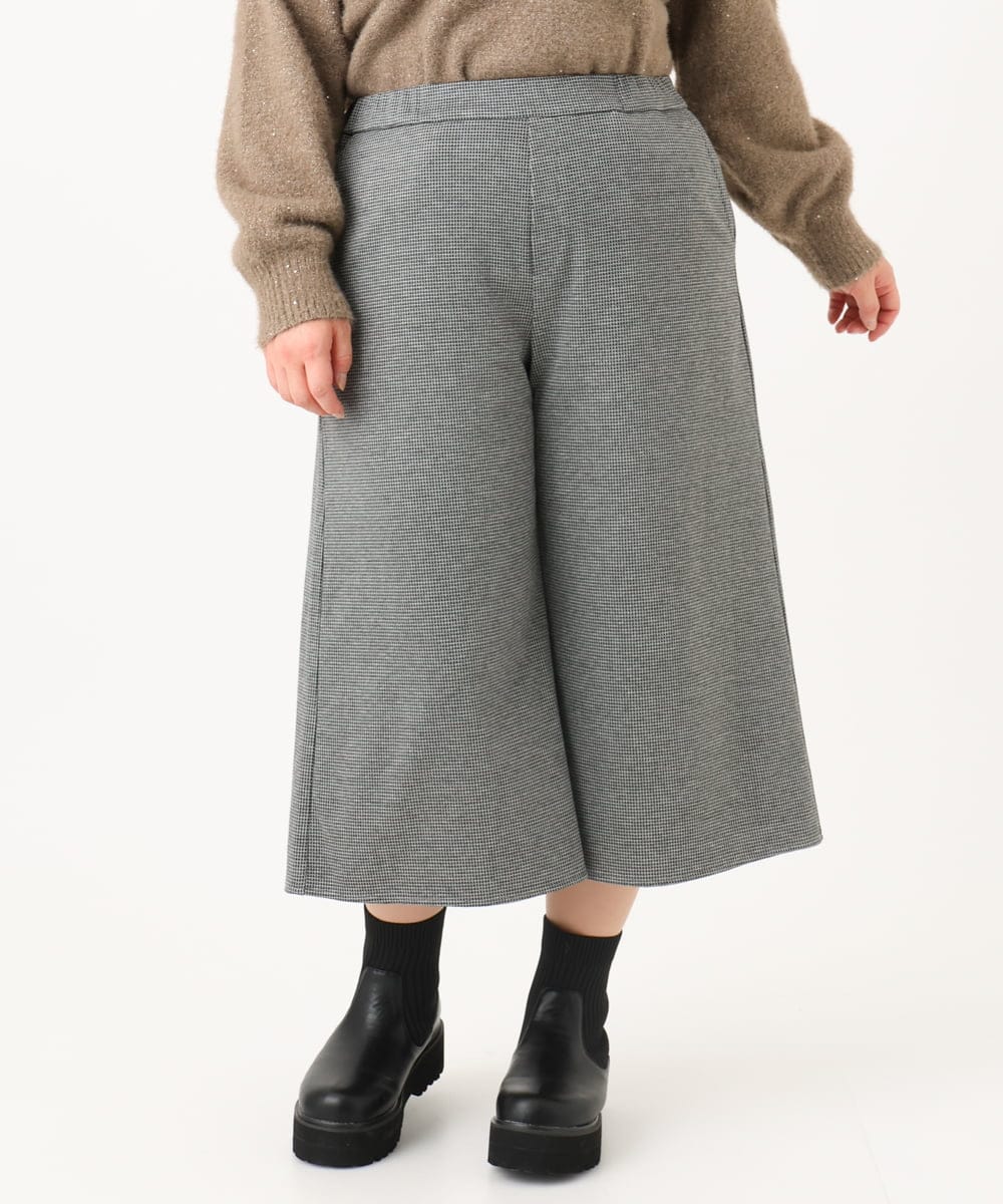 OLLBA27099 eur3(エウルキューブ) 【大きいサイズ】ジャージーキュロットパンツ ダークグレー(93)