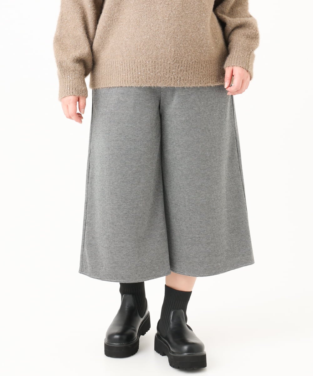 OLLBA27099 eur3(エウルキューブ) 【大きいサイズ】ジャージーキュロットパンツ ダークグレー(93)
