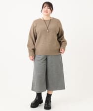 OLLBA27099 eur3(エウルキューブ) 【大きいサイズ】ジャージーキュロットパンツ ダークグレー(93)