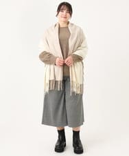 OLLBA27099 eur3(エウルキューブ) 【大きいサイズ】ジャージーキュロットパンツ ダークグレー(93)