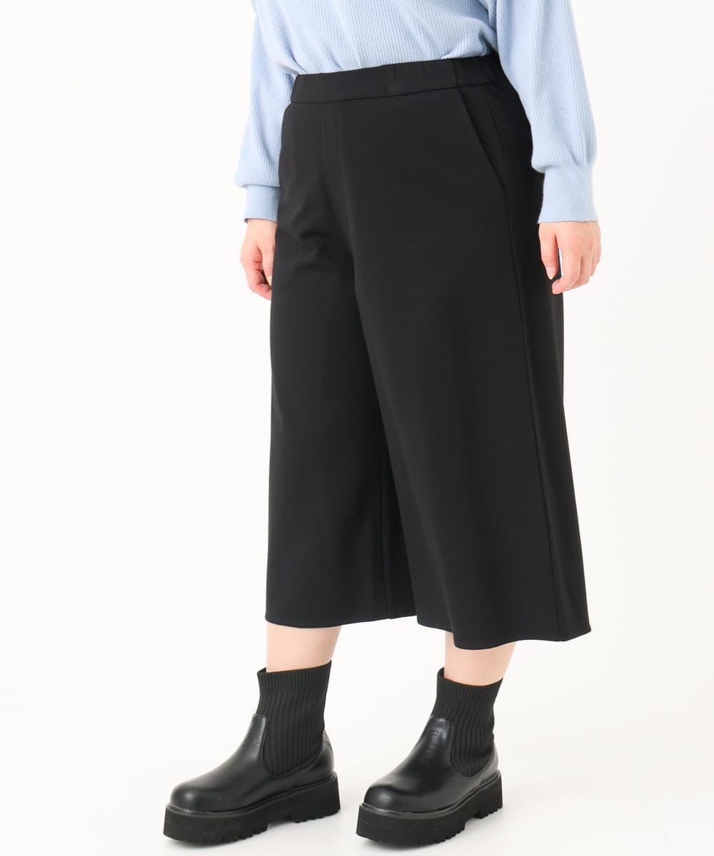OLLBA27099 eur3(エウルキューブ) 【大きいサイズ】ジャージーキュロットパンツ ブラック(94)