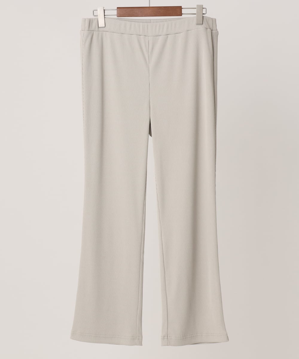 OLLBA34089 eur3(エウルキューブ) 【大きいサイズ】リブジャージーパンツ グレージュ(89)
