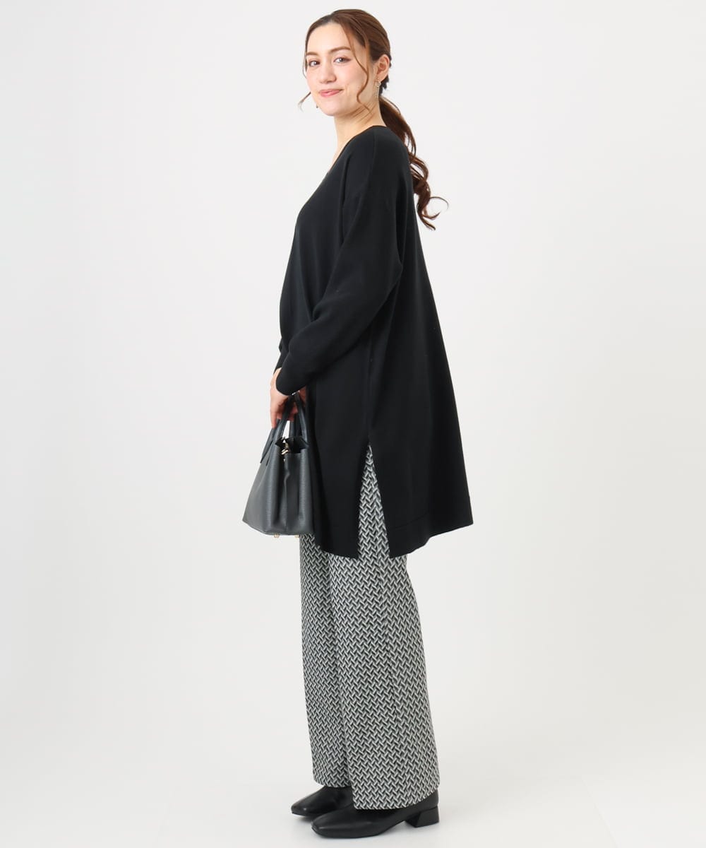 OLLBD22099 eur3(エウルキューブ) 【WEB先行販売】【大きいサイズ】ストレートジャージーパンツ ダークグレー(93)