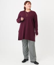 OLLBD22099 eur3(エウルキューブ) 【WEB先行販売】【大きいサイズ】ストレートジャージーパンツ ダークグレー(93)