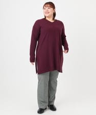 OLLBD22099 eur3(エウルキューブ) 【WEB先行販売】【大きいサイズ】ストレートジャージーパンツ ダークグレー(93)