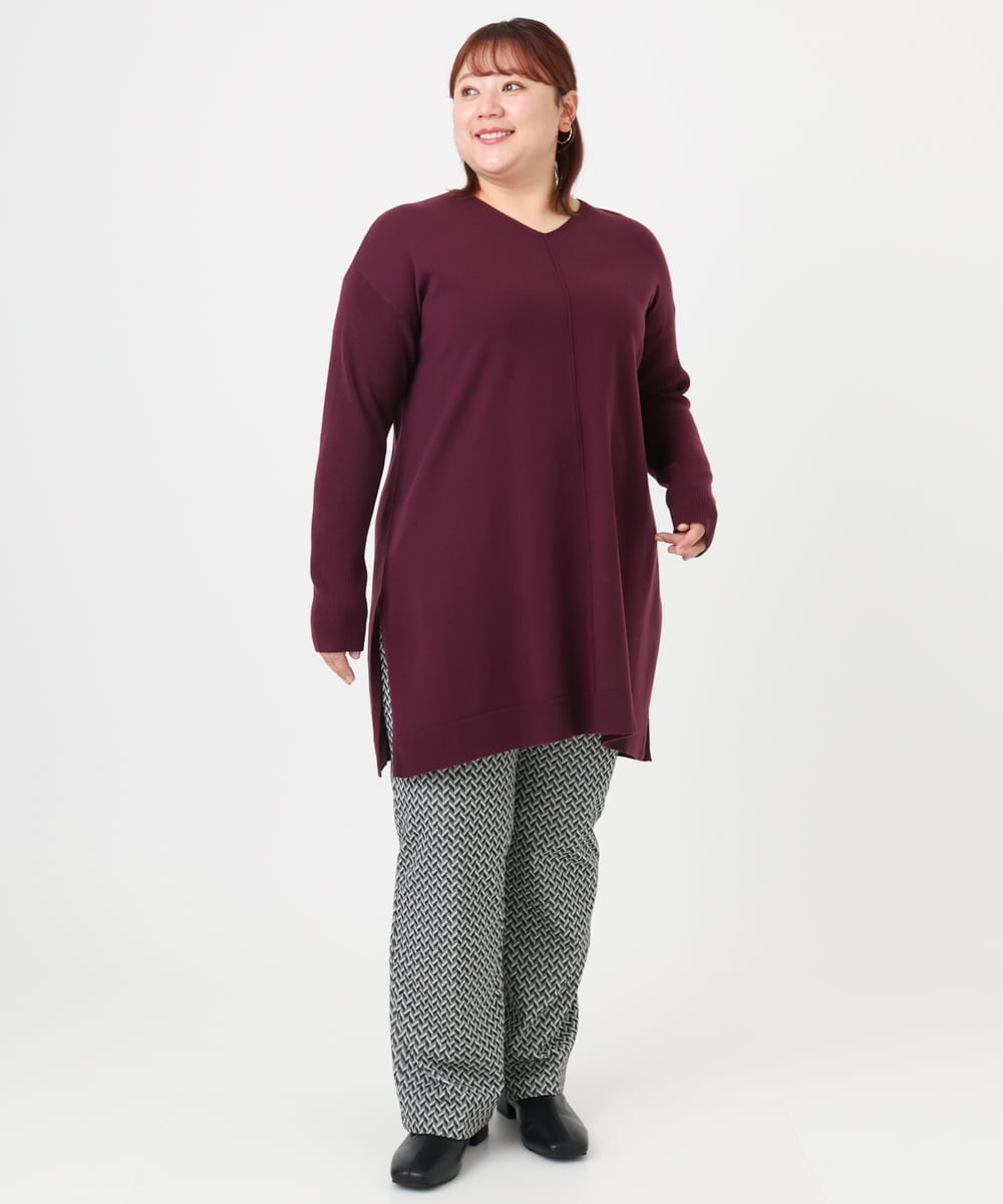 OLLBD22099 eur3(エウルキューブ) 【WEB先行販売】【大きいサイズ】ストレートジャージーパンツ ダークグレー(93)