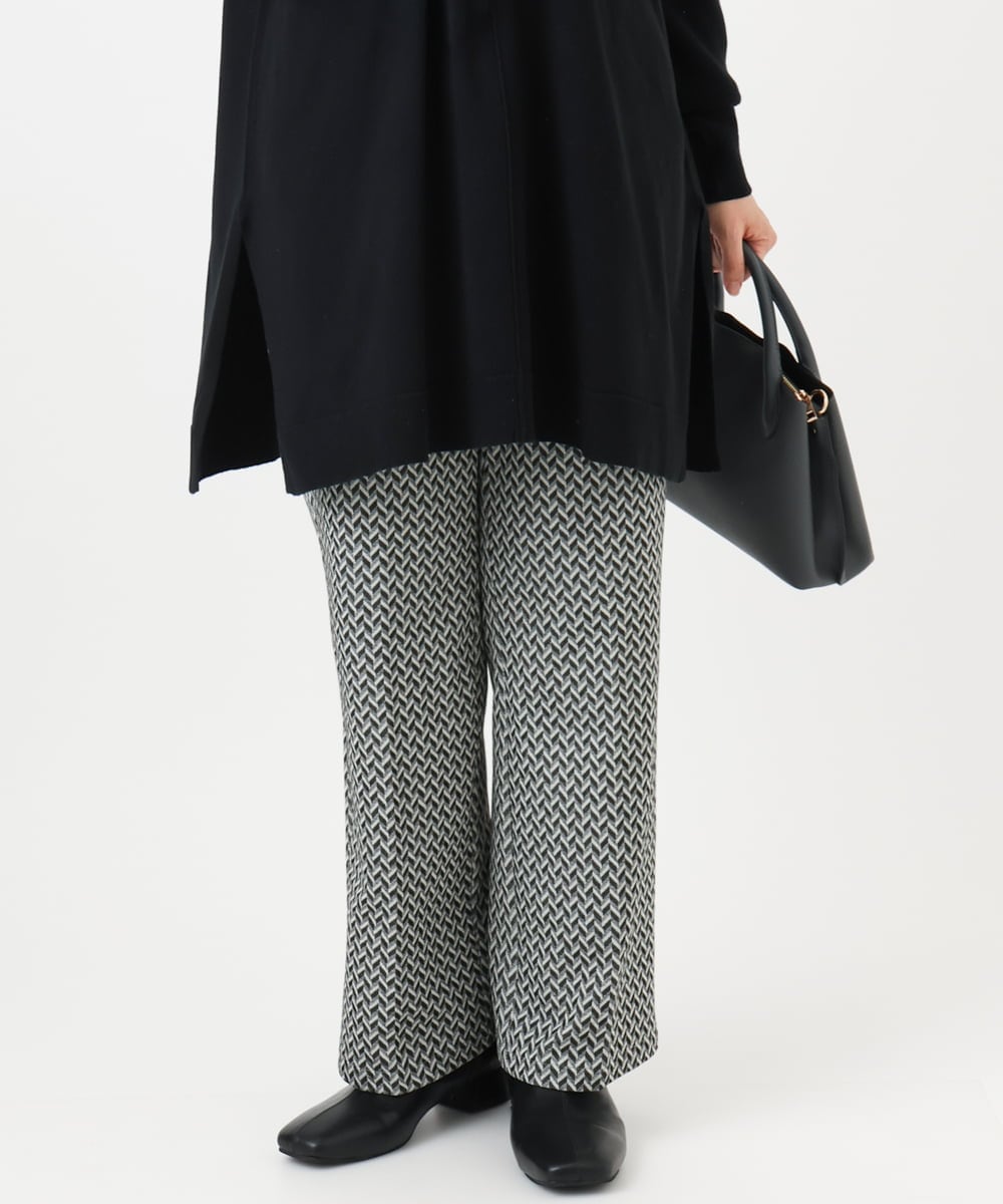 OLLBD22099 eur3(エウルキューブ) 【WEB先行販売】【大きいサイズ】ストレートジャージーパンツ ダークグレー(93)