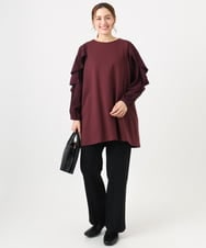 OLLBD22099 eur3(エウルキューブ) 【WEB先行販売】【大きいサイズ】ストレートジャージーパンツ ブラック(94)