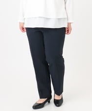 OLLBD23139 eur3(エウルキューブ) 【WEB先行販売】【大きいサイズ/11号サイズあり】Wクロスストレートパンツ ネイビー(57)