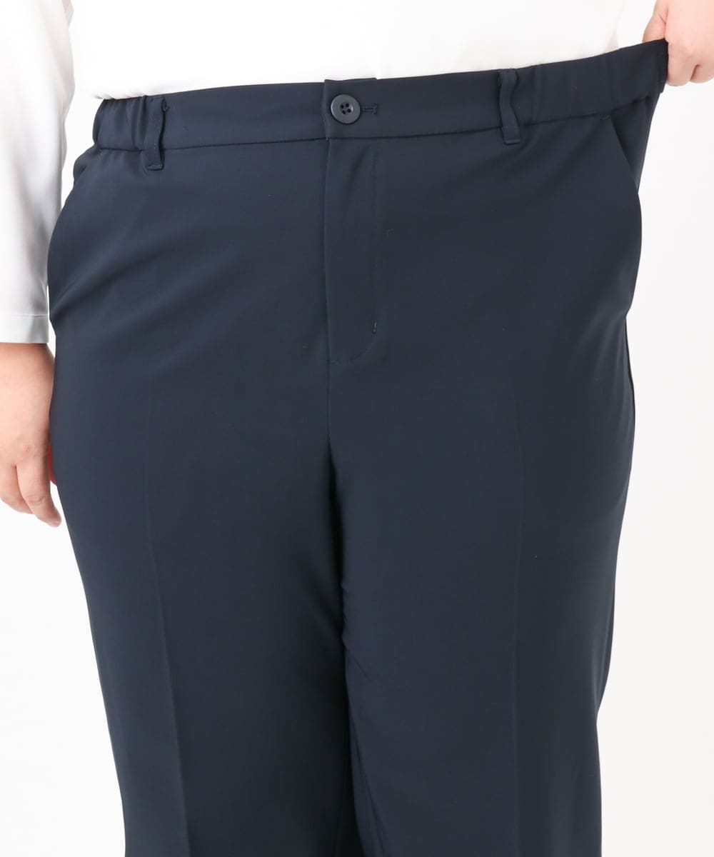 OLLBD23139 eur3(エウルキューブ) 【WEB先行販売】【大きいサイズ/11号サイズあり】Wクロスストレートパンツ ネイビー(57)