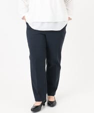 OLLBD23139 eur3(エウルキューブ) 【WEB先行販売】【大きいサイズ/11号サイズあり】Wクロスストレートパンツ ネイビー(57)