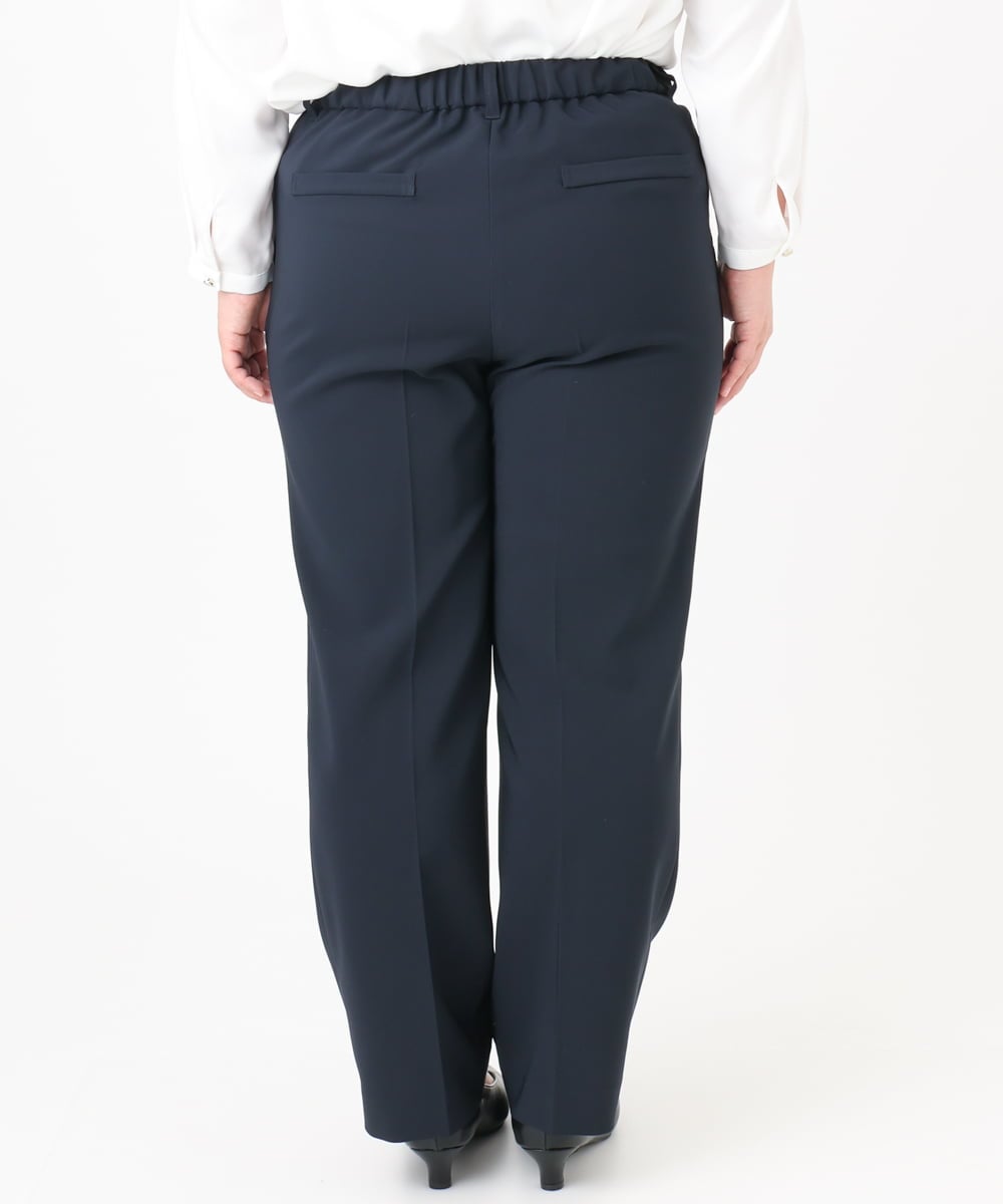 OLLBD23139 eur3(エウルキューブ) 【WEB先行販売】【大きいサイズ/11号サイズあり】Wクロスストレートパンツ ネイビー(57)