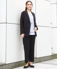 OLLBD23139 eur3(エウルキューブ) 【WEB先行販売】【大きいサイズ/11号サイズあり】Wクロスストレートパンツ ブラック(94)