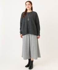 OLLBD28109 eur3(エウルキューブ) 【WEB先行販売】【大きいサイズ】ジャージーキュロットパンツ ライトグレー(91)