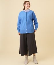 OLLBD28109 eur3(エウルキューブ) 【WEB先行販売】【大きいサイズ】ジャージーキュロットパンツ ダークグレー(93)