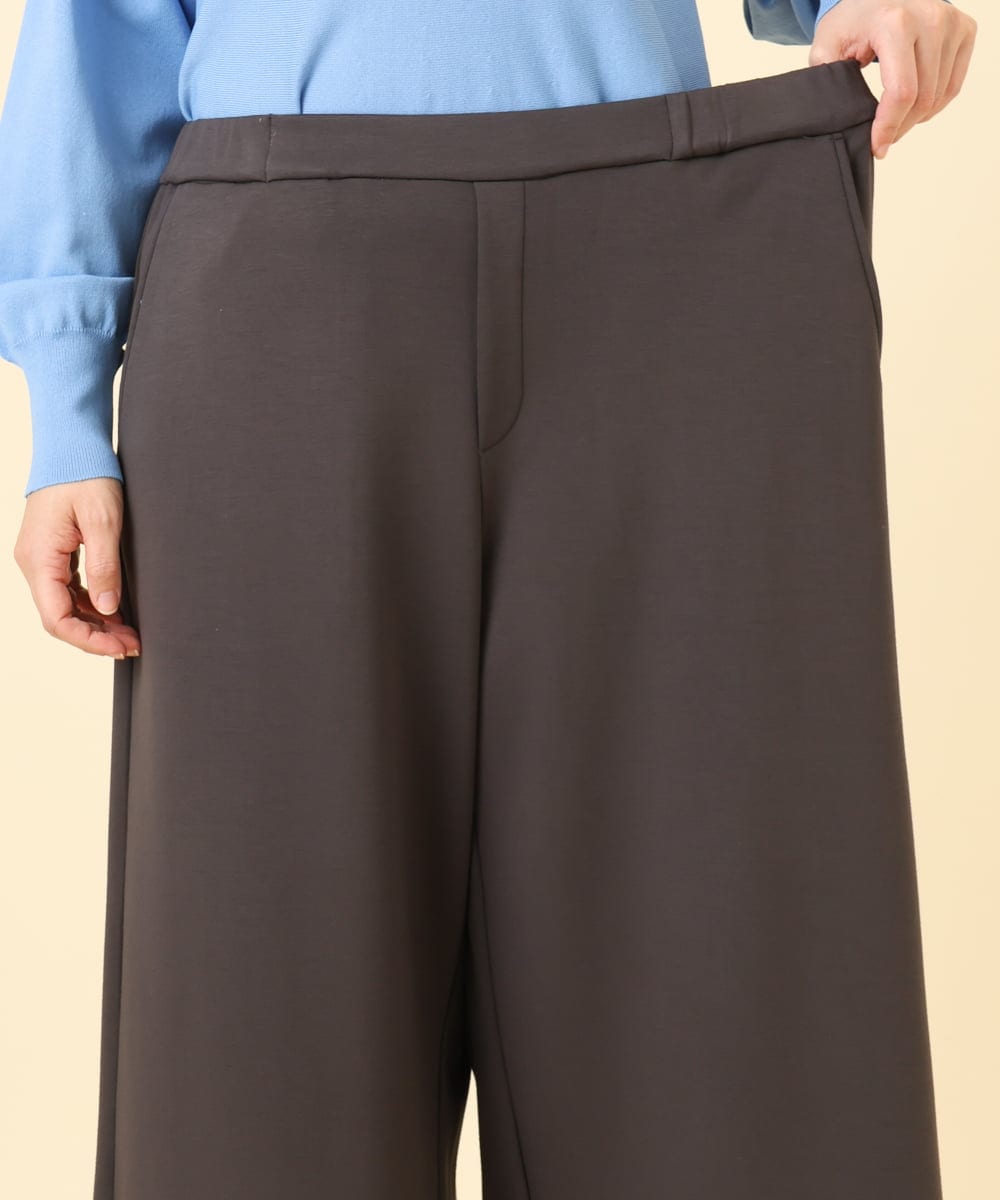 OLLBD28109 eur3(エウルキューブ) 【WEB先行販売】【大きいサイズ】ジャージーキュロットパンツ ダークグレー(93)