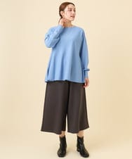 OLLBD28109 eur3(エウルキューブ) 【WEB先行販売】【大きいサイズ】ジャージーキュロットパンツ ダークグレー(93)