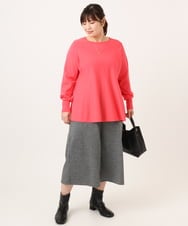 OLLBD28109 eur3(エウルキューブ) 【WEB先行販売】【大きいサイズ】ジャージーキュロットパンツ ブラック(94)