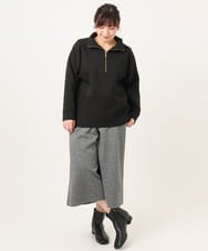 OLLBD28109 eur3(エウルキューブ) 【WEB先行販売】【大きいサイズ】ジャージーキュロットパンツ ブラック(94)