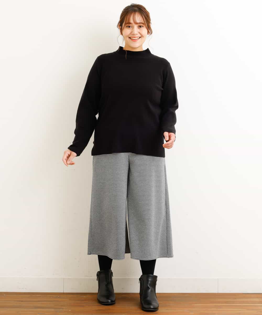 OLLBP25080 eur3(エウルキューブ) 【大きいサイズ】ハーフ丈ワイドパンツ ホワイト(90)