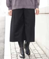 OLLBP25080 eur3(エウルキューブ) 【大きいサイズ】ハーフ丈ワイドパンツ ブラック(94)