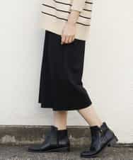OLLBP25080 eur3(エウルキューブ) 【大きいサイズ】ハーフ丈ワイドパンツ ブラック(94)