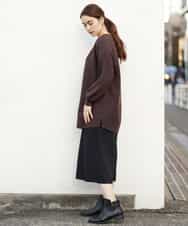 OLLBP25080 eur3(エウルキューブ) 【大きいサイズ】ハーフ丈ワイドパンツ ブラック(94)
